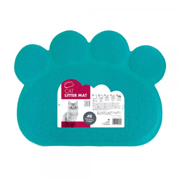 MPETS Paw Cat Litter Mat ( Blue ) 5415341006089 Online Pet Shop in